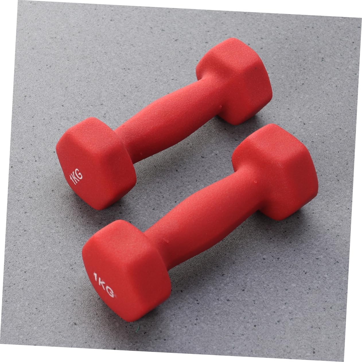 1kg Ergonomic Exercise Dumbbells for Women Non Shape Neoprene Coating for Yoga and Fitness Classes Red