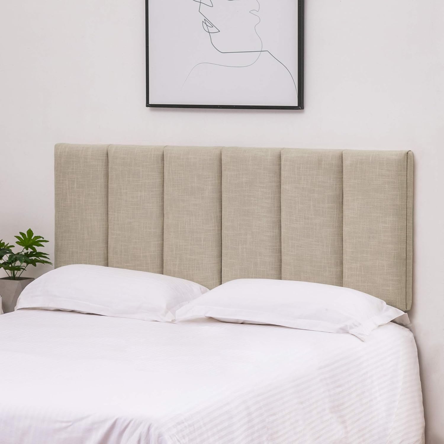 Aklaus Adjustable Headboard King Head Board Upholstered King Headboard Only Modern Bed Headboard King Size Faux Leather Padded King Size Bed Headboard for King Size Bed White