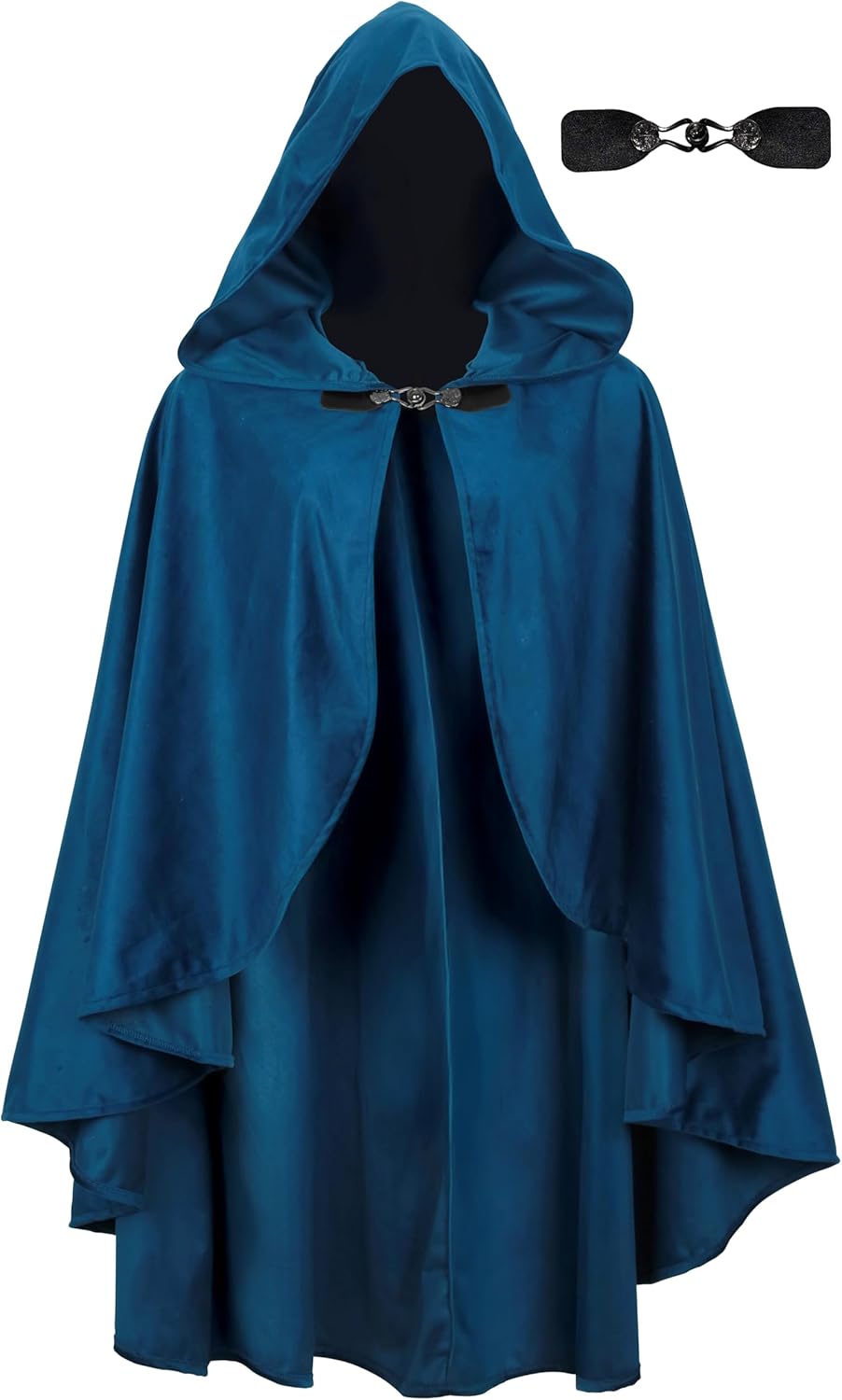 UQJE Medieval Cloak with Hood Halloween Renaissance Hooded Short Cape for Men and Women