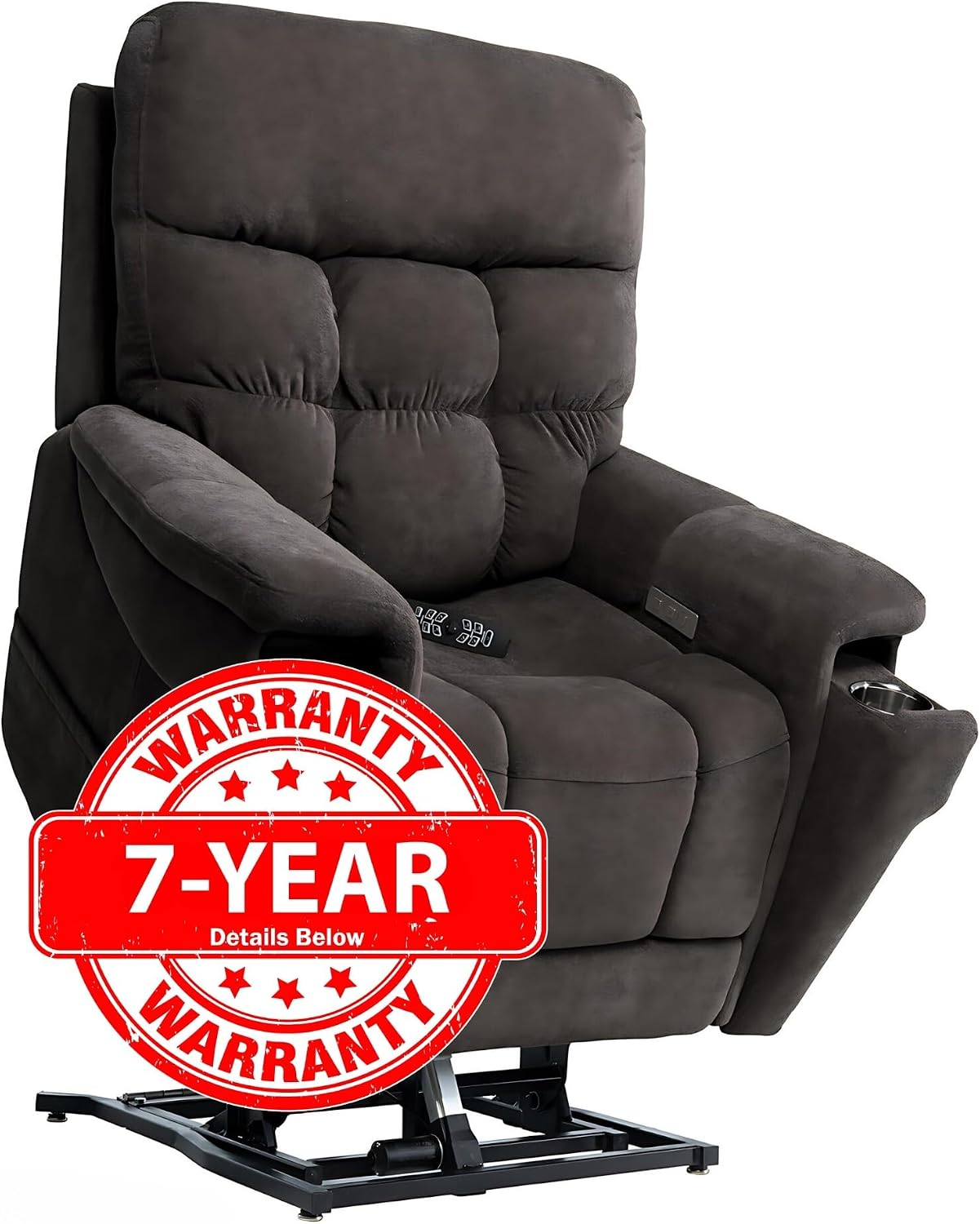 Pride Viva Lift Ultra Power Recliners - Lift Chair for Adults, 400 Lbs Weight Capacity, Lithium Battery Backup, 23" W x 22" D Comfort Seat, Large, Trento Charcoal - PLR4955L