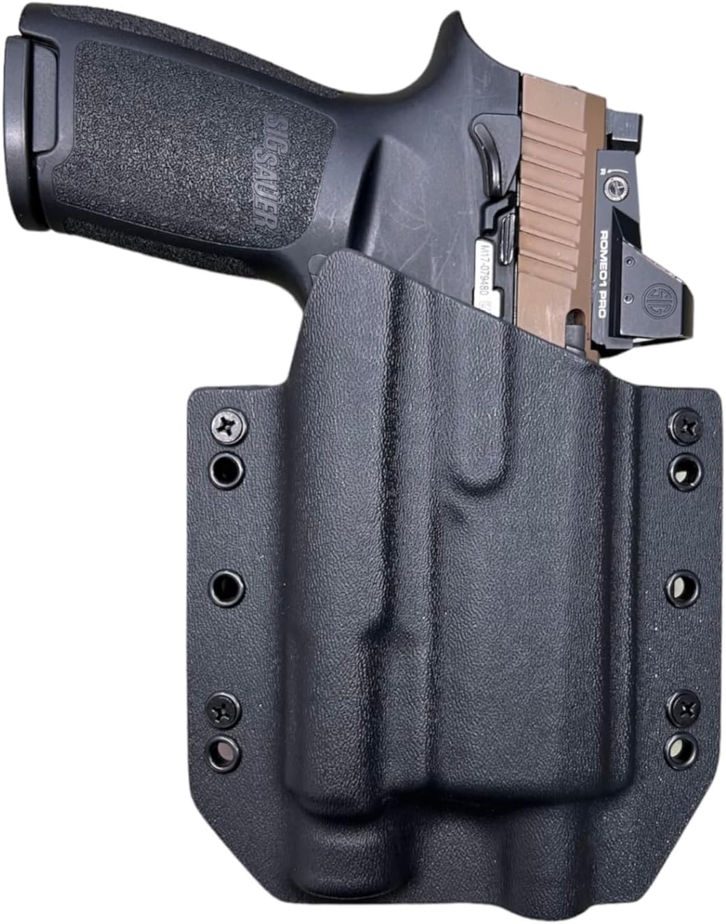 Black Kydex OWB Holster Compatible with Sig Sauer P320 M18 Olight PL-3R