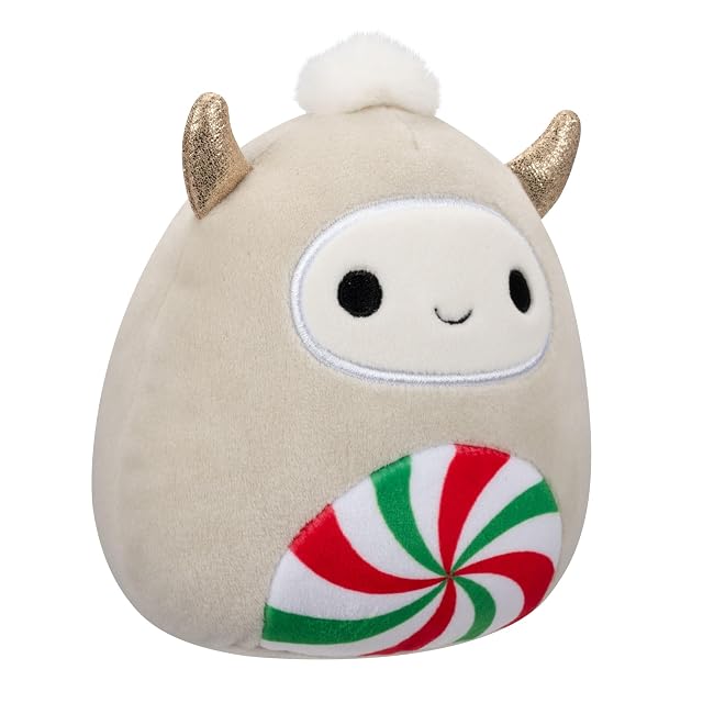 Foto 2 de 3 de Squishmallows Peluche Yeti navideño Blanco con Panza de Menta 12 cm - Squishmallow 2024 Original