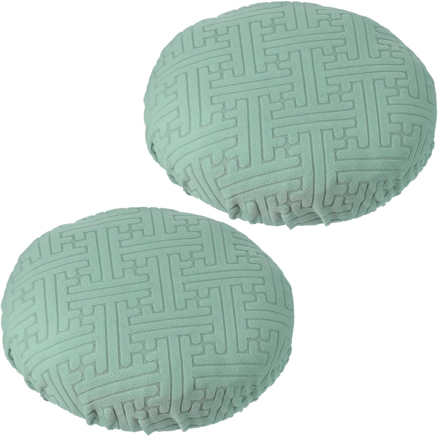 PATIKIL Stool Covers Round, 2 Pcs Elastic Bar Stool Covers Washable Stool Cushion Slipcover Stretchy Bar Chair Seat Cover for 14-18 Inch Chairs, Green