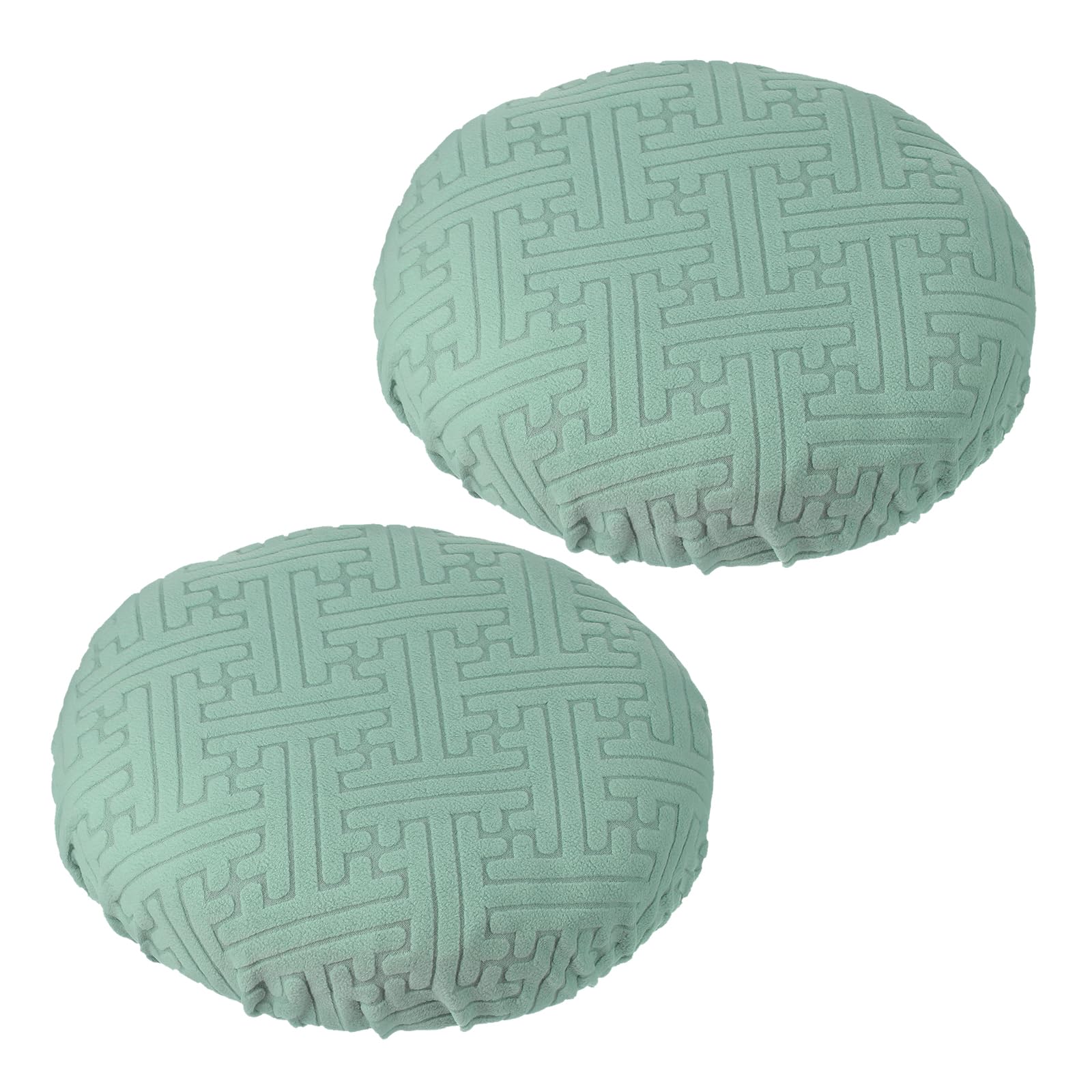 PATIKIL Stool Covers Round, 2 Pcs Elastic Bar Stool Covers Washable Stool Cushion Slipcover Stretchy Bar Chair Seat Cover for 14-18 Inch Chairs, Green