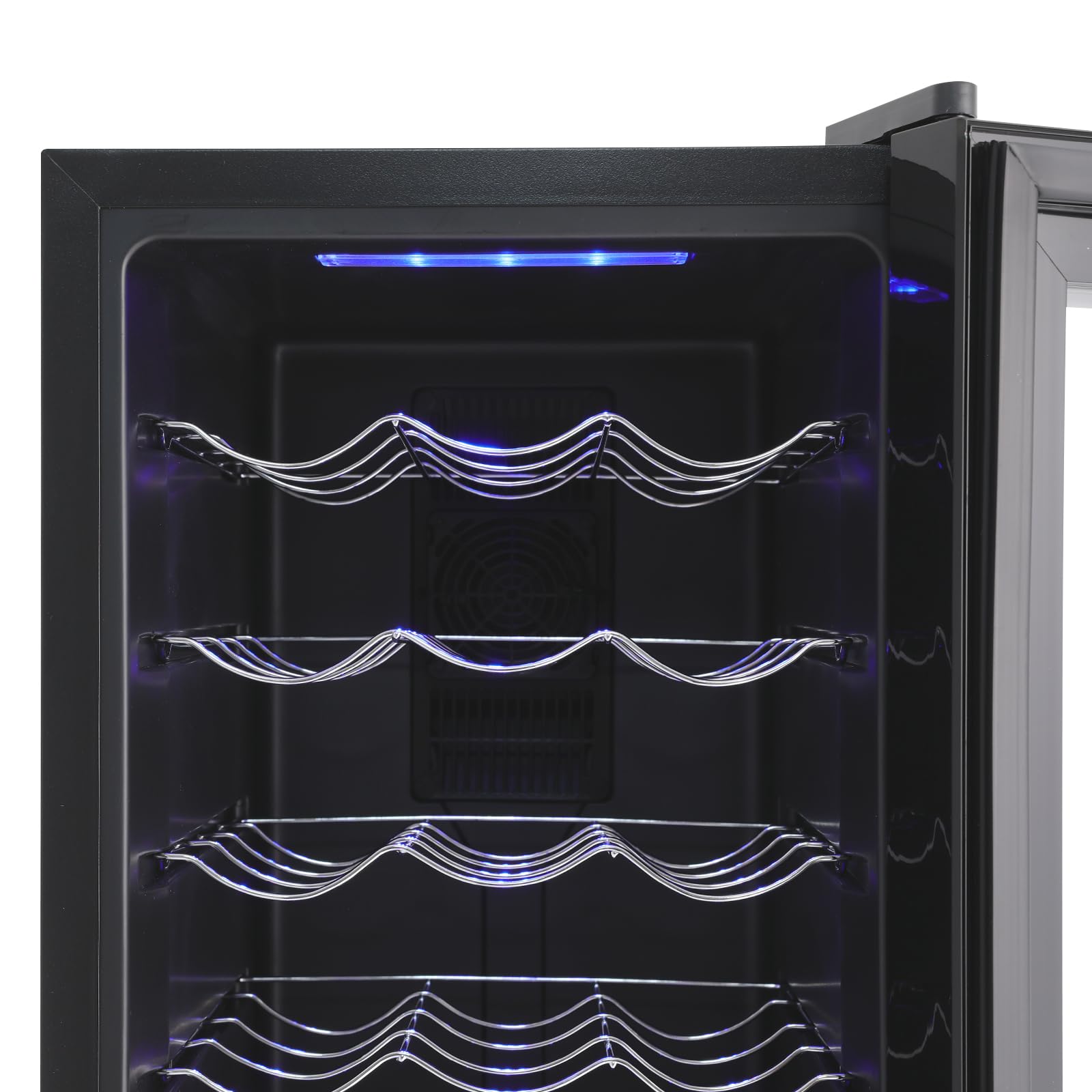 Frigorifero per vino, 46 l, per 18 bottiglie, con temperatura regolabile, frigorifero per bottiglie con display LED, touch, 8-18°C