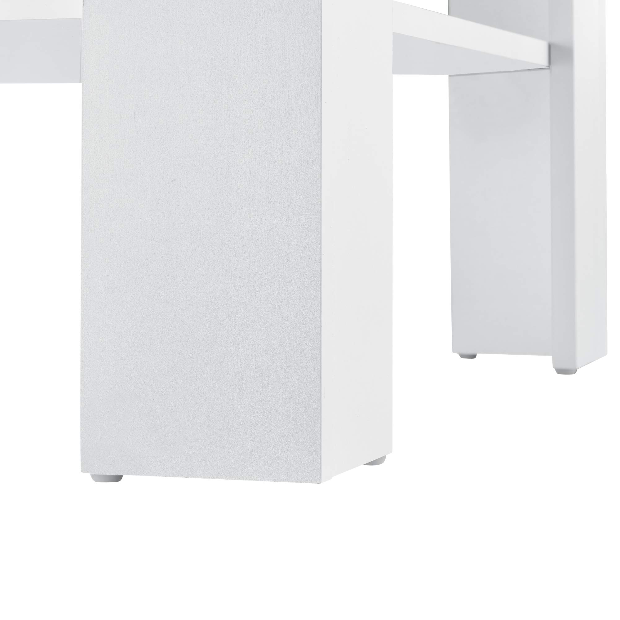 [en.casa] Mesa de Centro con Estante Inferior 60 x 60 x 40 cm Mesa de té Mesa Auxiliar Mesa de Salón Blanco y Efecto Roble