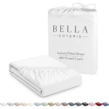 Bella Coterie Luxury Bamboo Viscose King Size Fitted Sheet Only | 100% Organically Grown | Ultra Soft | Cooling for Hot Sleepers | 18" Deep Pocket [White]