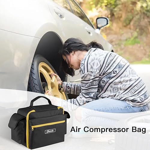 Miniatura 7 de Bolsa de compresor de aire compatible con Dewalt 20V Max inflador de neumáticos bolsas de batería en ambos lados bolsillo con cremallera duradero