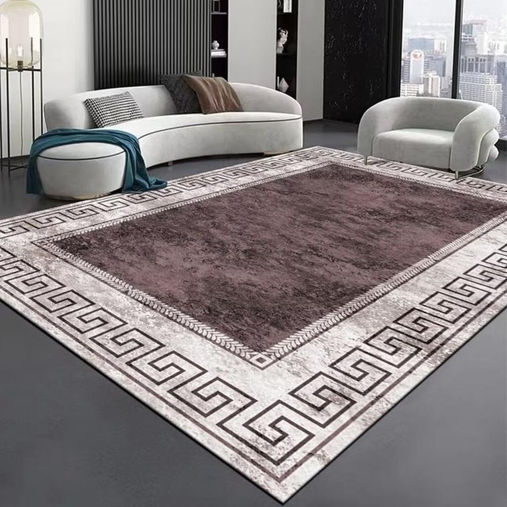 Tapis de salon élastique en flanelle grise lavable 120x160