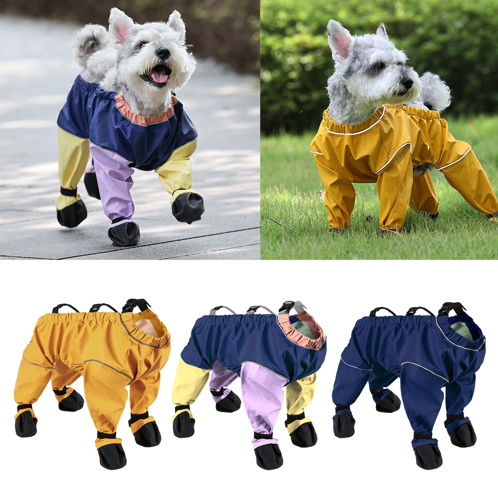DRAGONRUN Dog Pants with Foot Protectors for Indoor Outdoor Prevents Slipping and Keep Floor Pet Trousers Dirt and Mud Proof