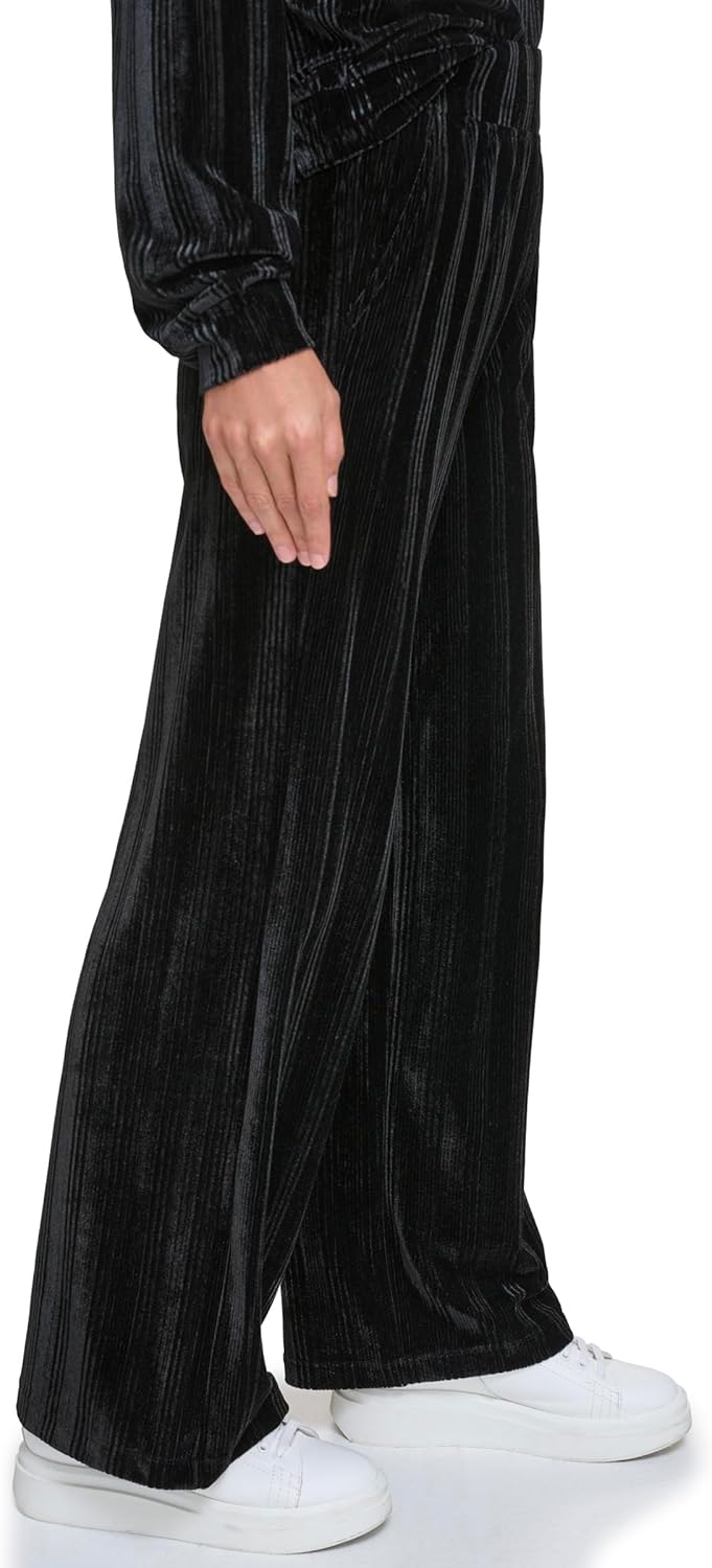 Andrew Marc Women's Mid Rise Velvet Ribbed Bottoms