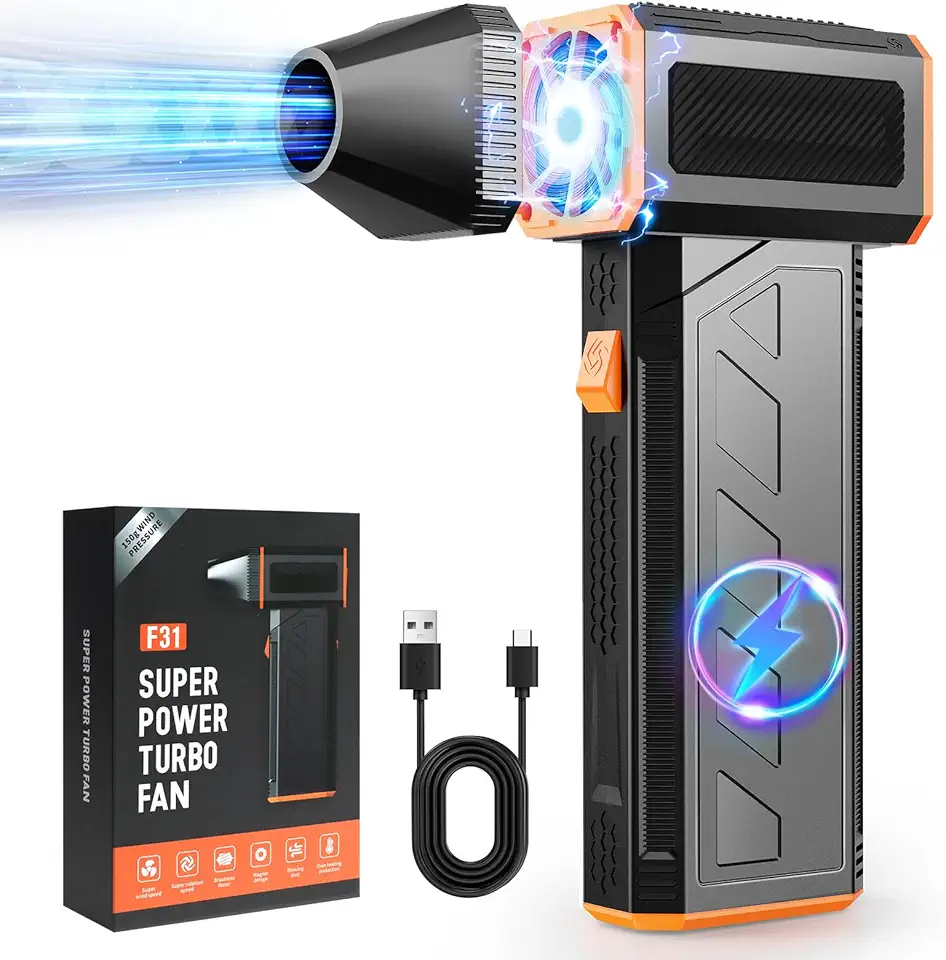 Beloving Espanador de ar comprimido, limpador de ar sem fio para PC, soprador de ar elétrico de 120.000 RPM reutilizável para limpeza doméstica, laptop, teclado, eletrônicos