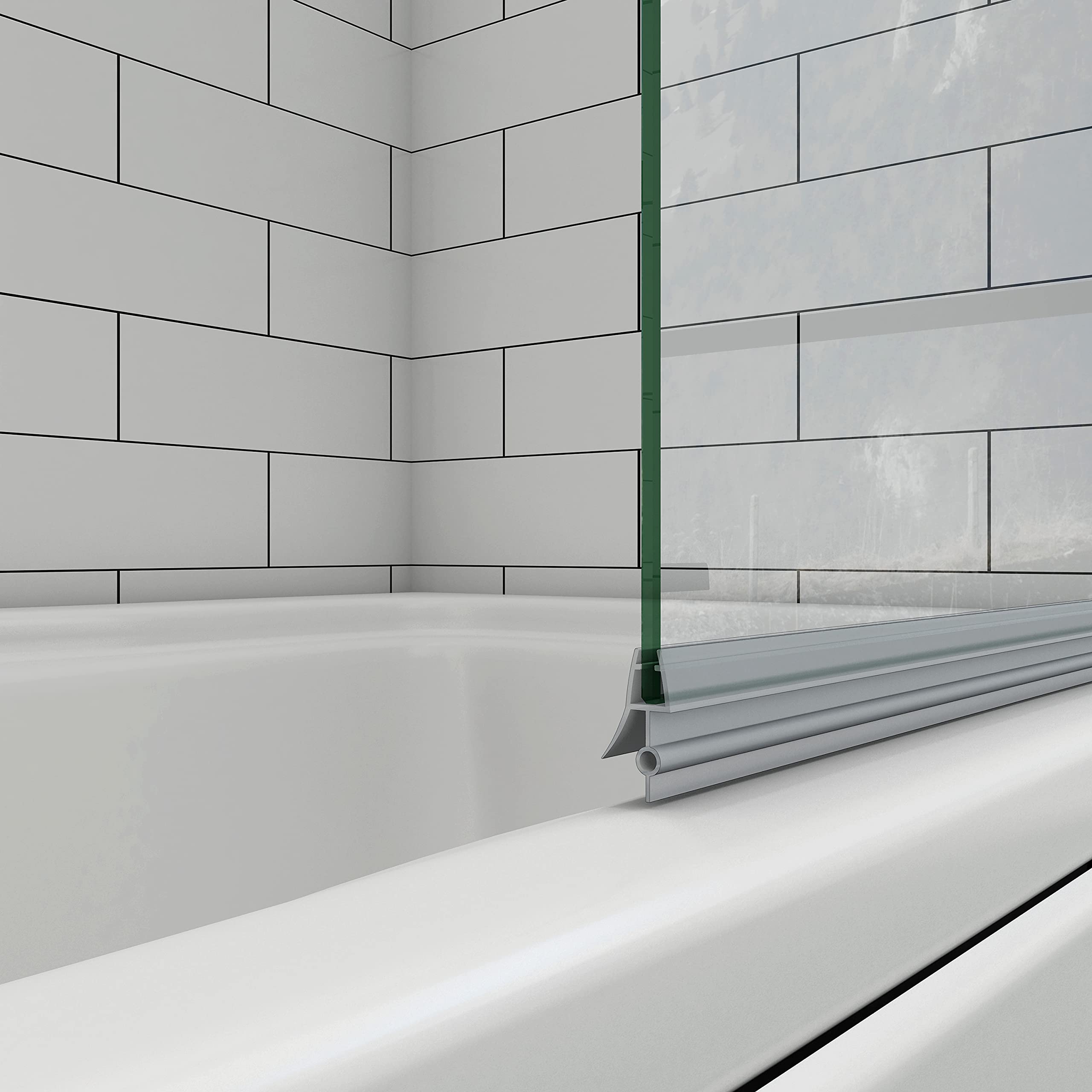 Ducha Casa 140x70cm Mampara de bañera abatible, Aluminio mate, Cristal 4mm templado