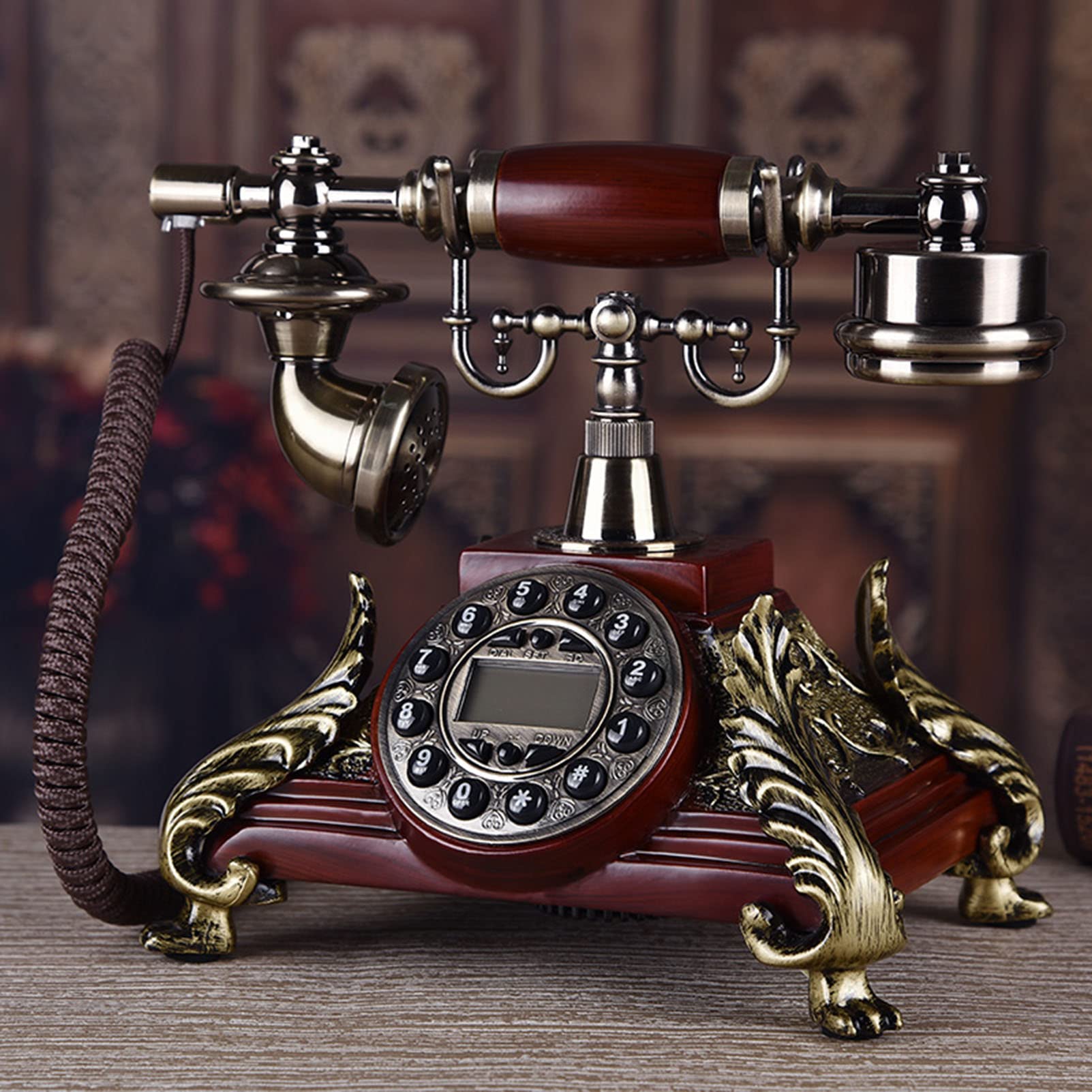 Telefono Fisso Vintage, Telefono Fisso retrò Vecchio Stile, Imitazione di Un Telefono Antico per l'home Office e l'arredamento di Un Hotel stellare (suoneria Singola)