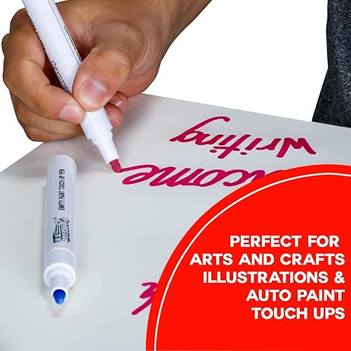 Miniatura 10 de U.S. Art Supply - Rotuladores de retoque de pintura en blanco vacíos (juego de 6) - Llena con tu propio arte Pintura acrílica a base de aceite y