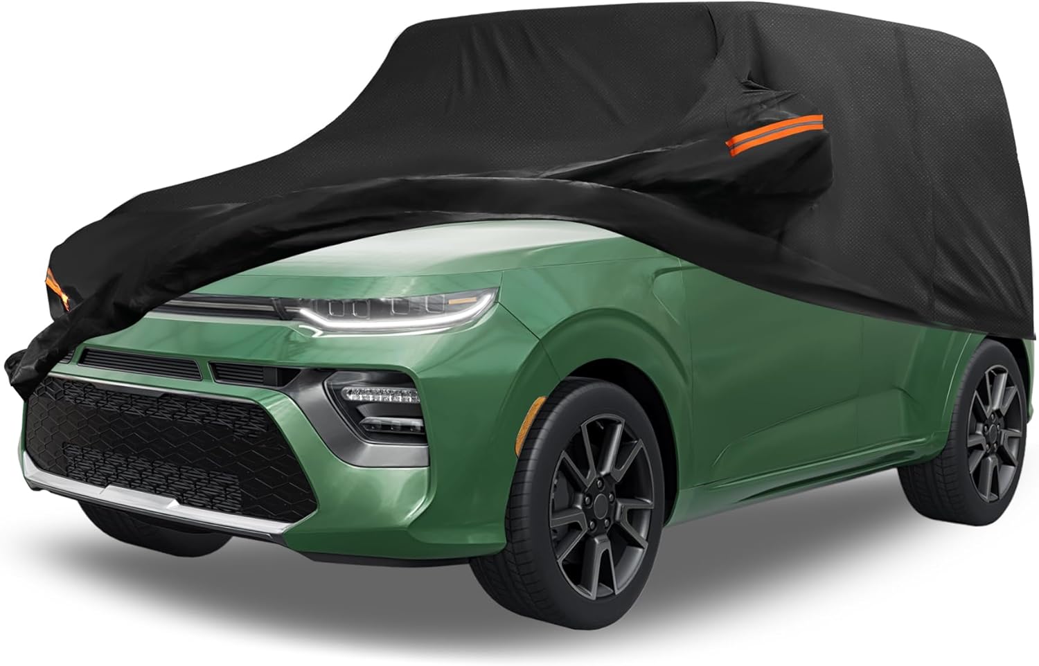 Car Cover Waterproof Custom Fit for Kia Soul 2009-2024 All Weather for Automobiles Outdoor Snow Sun Dust UV Protection Full Exterior Cover with Door Zipper