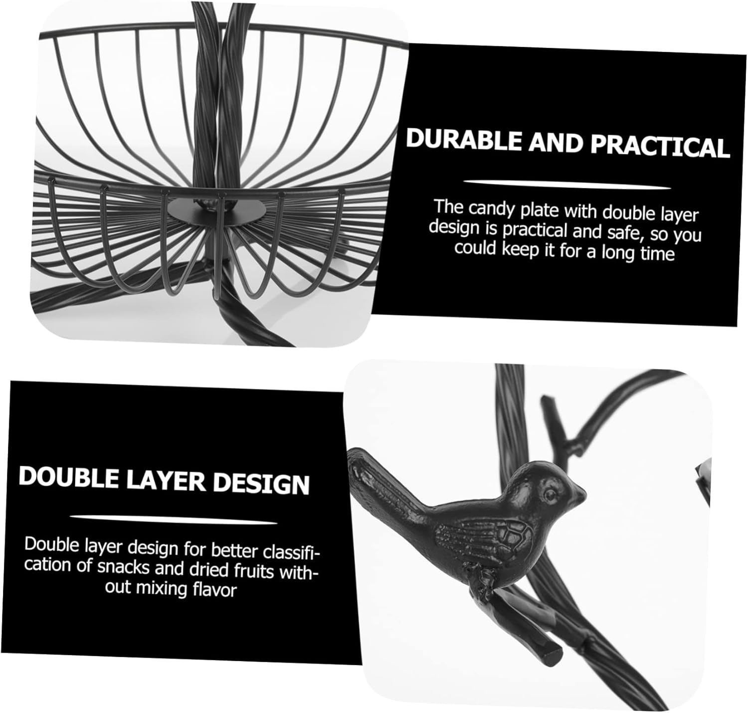 ノーブランド品 1個アイアンストレージバスケット シンプルデザインのフルーツバ