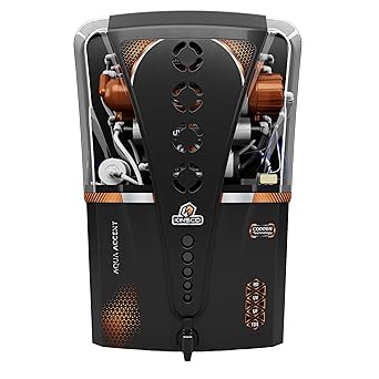 Kinsco Aqua Accent Copper Alkaline RO Water Purifier | UV + UF + TDS + Copper Technology | Auto Start/Stop | 15L Tank Capacity | Black