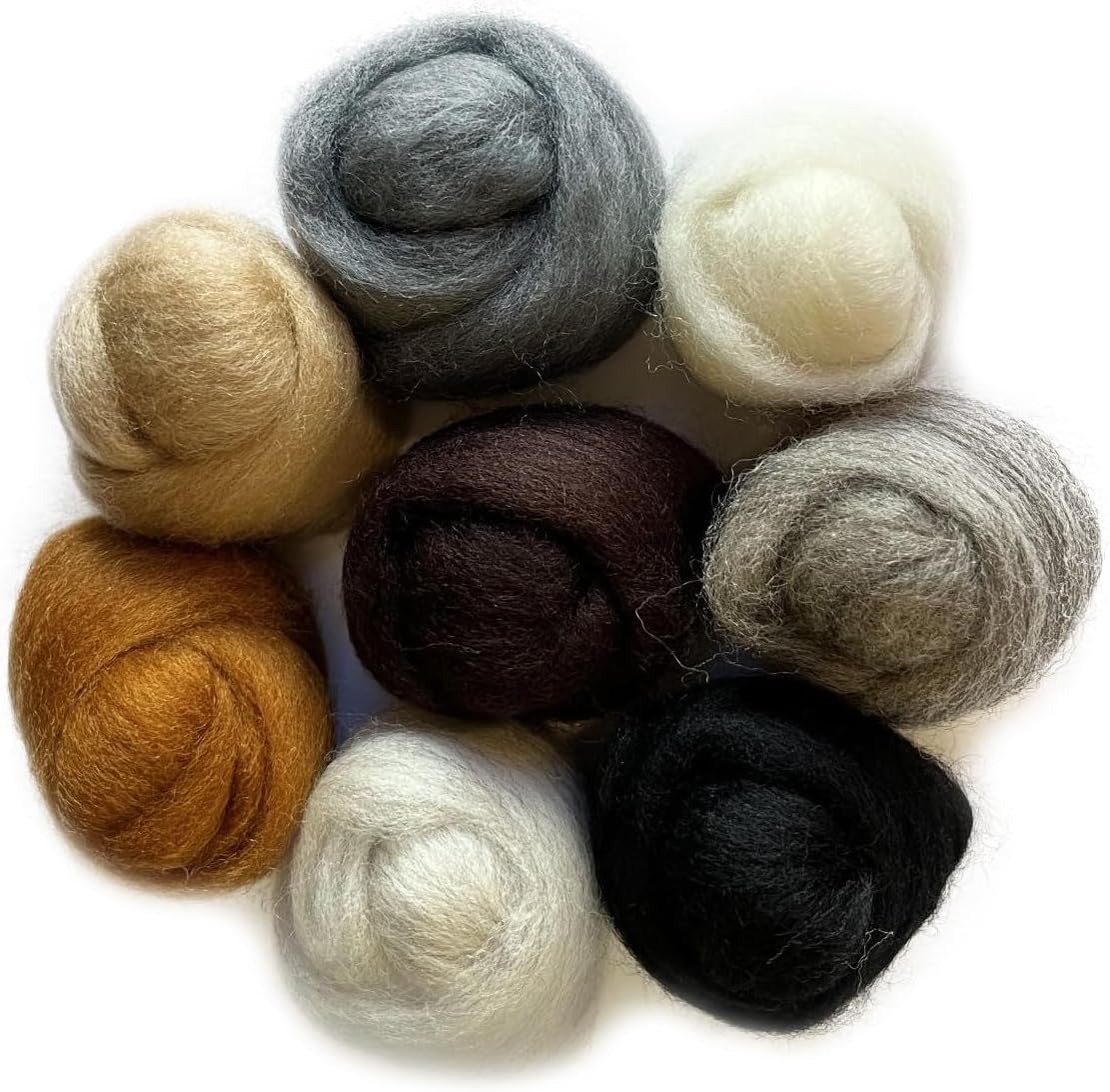12" Wool Roving 8-Pack: Furry Friends (2oz)