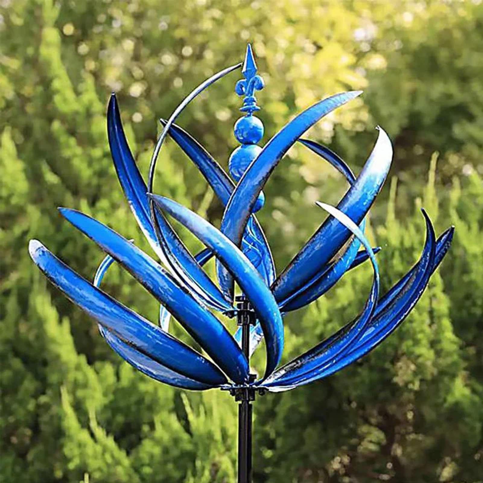 Girandola a da giardino, filatori a in metallo per cortile e giardino | girandola decorativa Harlow con paletto, sculture da giardino in metallo, decorazione per prato da giardino