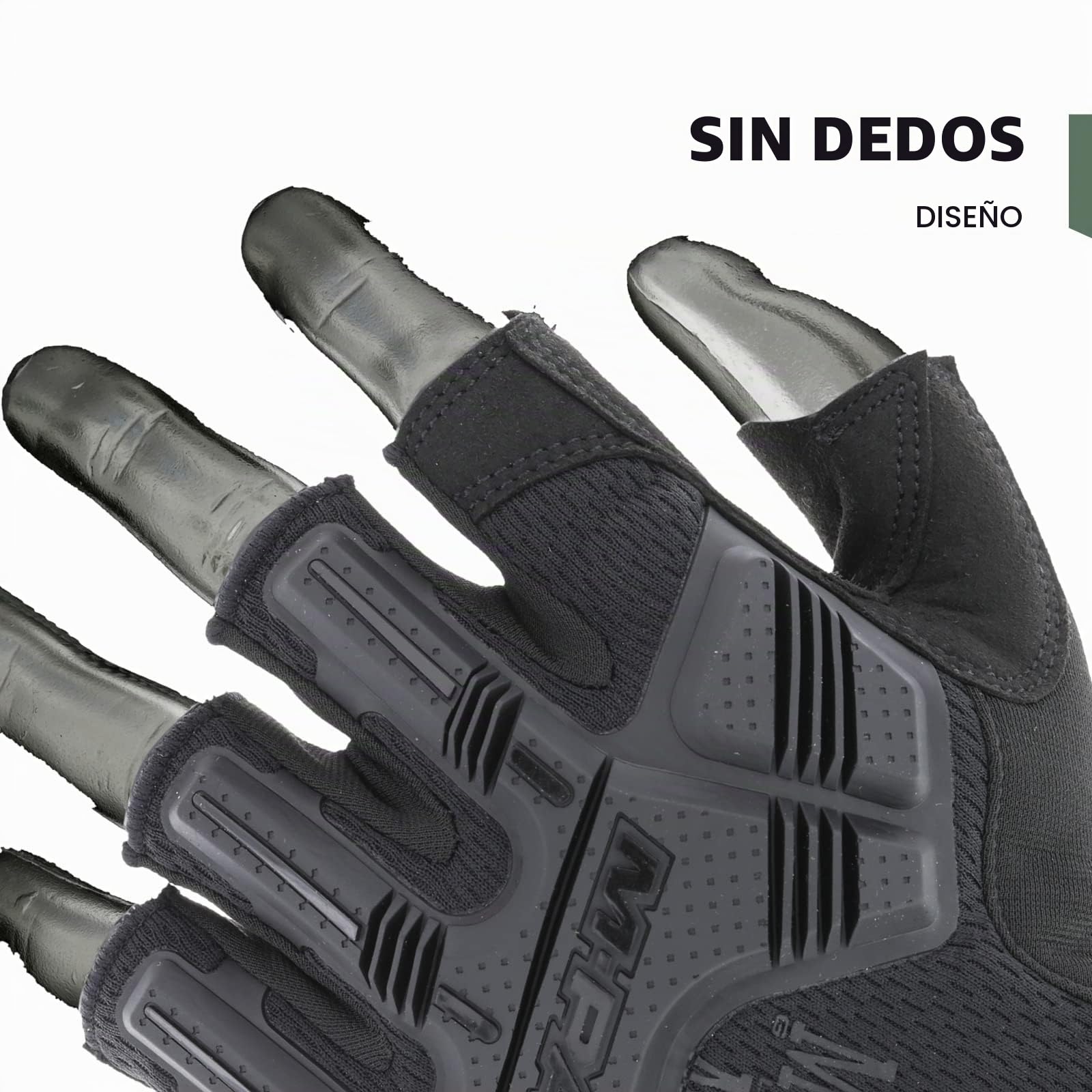 Mechanix Wear - M-Pact Fingerless Covert Guantes (Large, Negro)