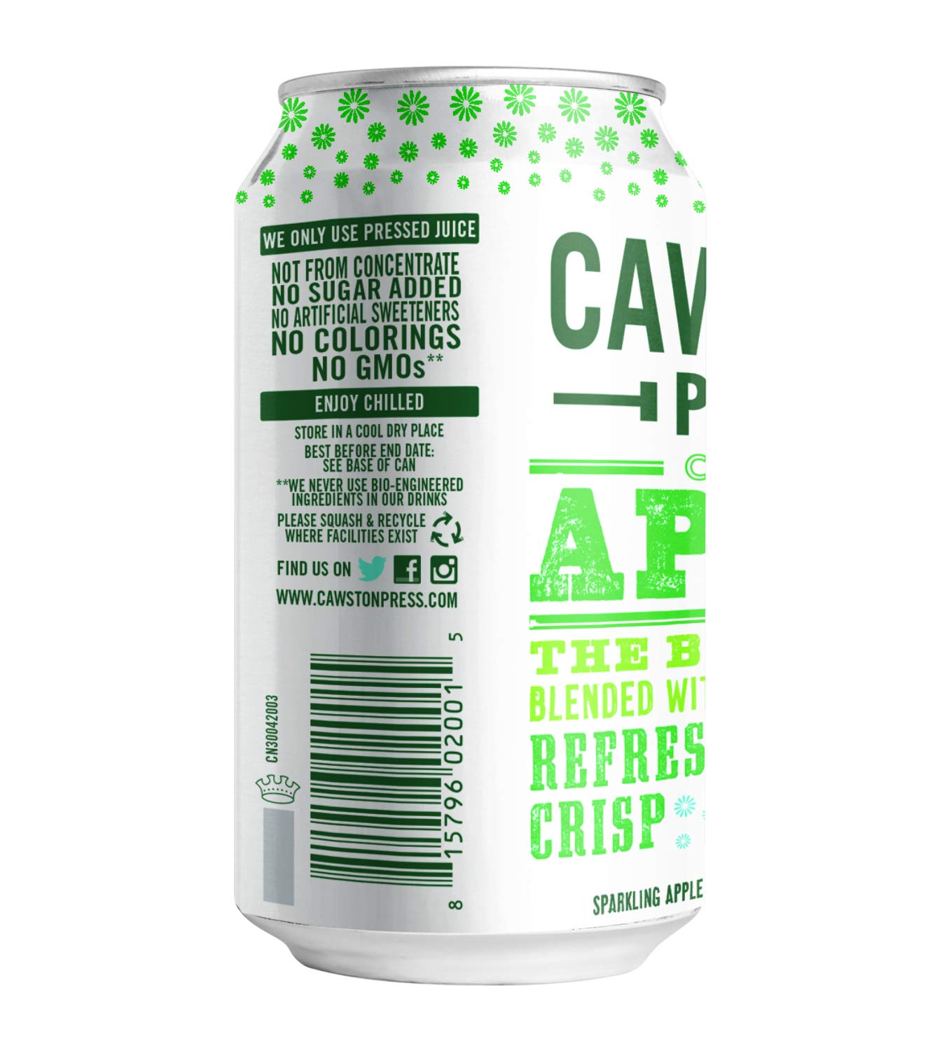 Cawston Press Sparkling Cloudy Apple Juice, 11.15 Ounce Cans (Pack of 24)