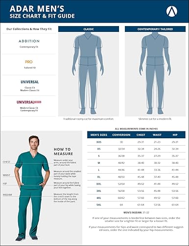 Miniatura 6 de Adar Addition Scrubs para hombre - Chaqueta médica con cremallera