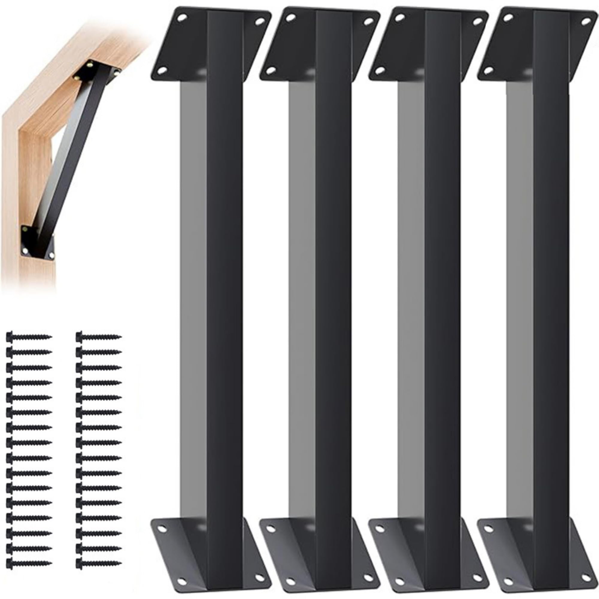 GERAZAHO Heavy Duty 45° Angle Support Brackets, Rust-Resistant Steel Connectors for Pergolas, Gazebos, Decks, Cabins & Tree Houses 12 Pcs