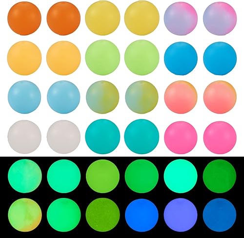 Magibeads 72 cuentas focales de silicona de 0.59 pulgadas redondas que brillan en la oscuridad, cuentas UV luminosas para bolígrafos, llaveros,