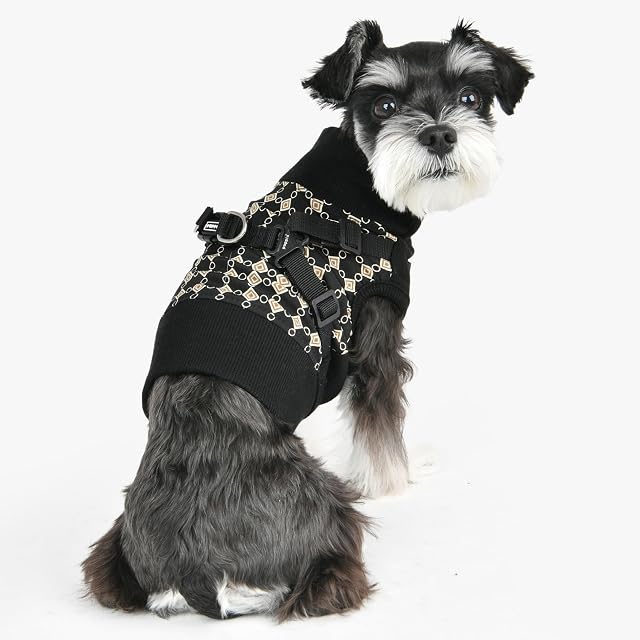 Foto 4 de 5 de Puppia Jace Jacket - Arnés para Perro, diseño cálido de Invierno con patrón de Diamantes para Perros pequeños…