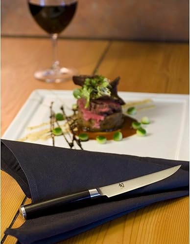 Miniatura 5 de Shun Cutlery - Juego de cuchillos clásicos para carne, cuchillos de carne de 4.75 pulgadas, 4 piezas, cuchillo afilado para rebanar carne, mantiene