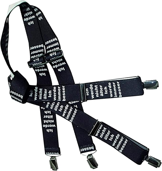 Hosenträger schwarz Comedy SprücheMotiv weiss Älter