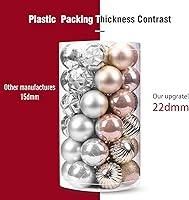 Vista 4 de 41ct Bolas grandes de Navidad inastillables colgantes decoraciones para árbol de Navidad (champán, 2.36"/60mm)