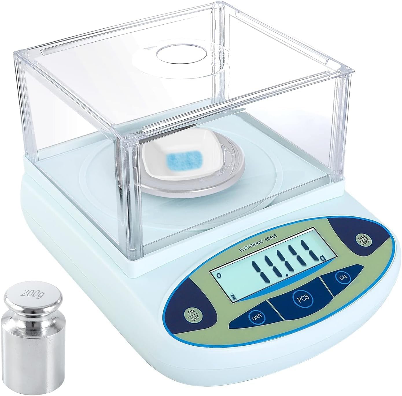 Laboratory Analytical Balance Scale 500g with 0.001g Precision, Digital Scientific Scale with Windshield for Jewelry and Kitchen, Stainless Steel, LCD Display, 13 Unit Conversion