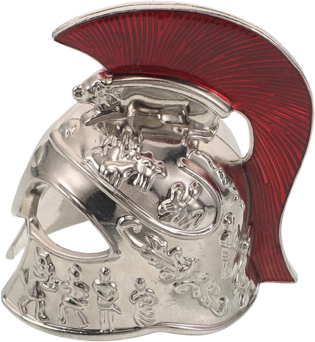 Collectible Knight Helmet Ornament, Alloy Vintage Retro Desk Statue