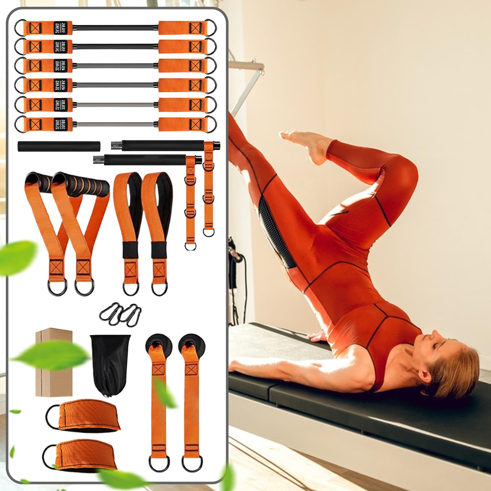 Przenośny zestaw do pilatesu | Wielofunkcyjny sprzęt fitness,Akcesoria do przysiadów domowych dla mężczyzn i kobiet Uda Ramiona