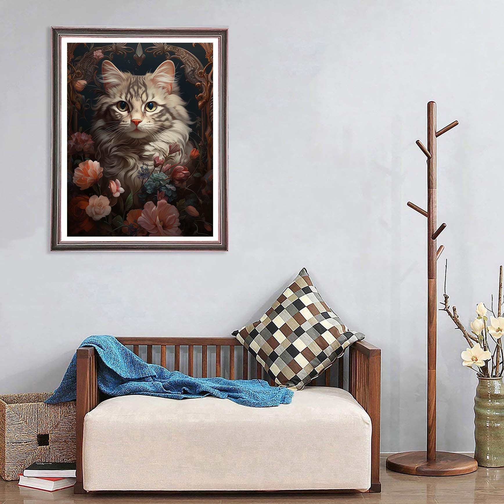 Ginfonr Kit De Pintura De Diamantes 5D Por Números, Kits De Gatitos Rurales Y Gatos Jugando Con Hilo De Taladro Completo, Pintura Para Mascotas Con Diamantes, Arte De Animales En Punto