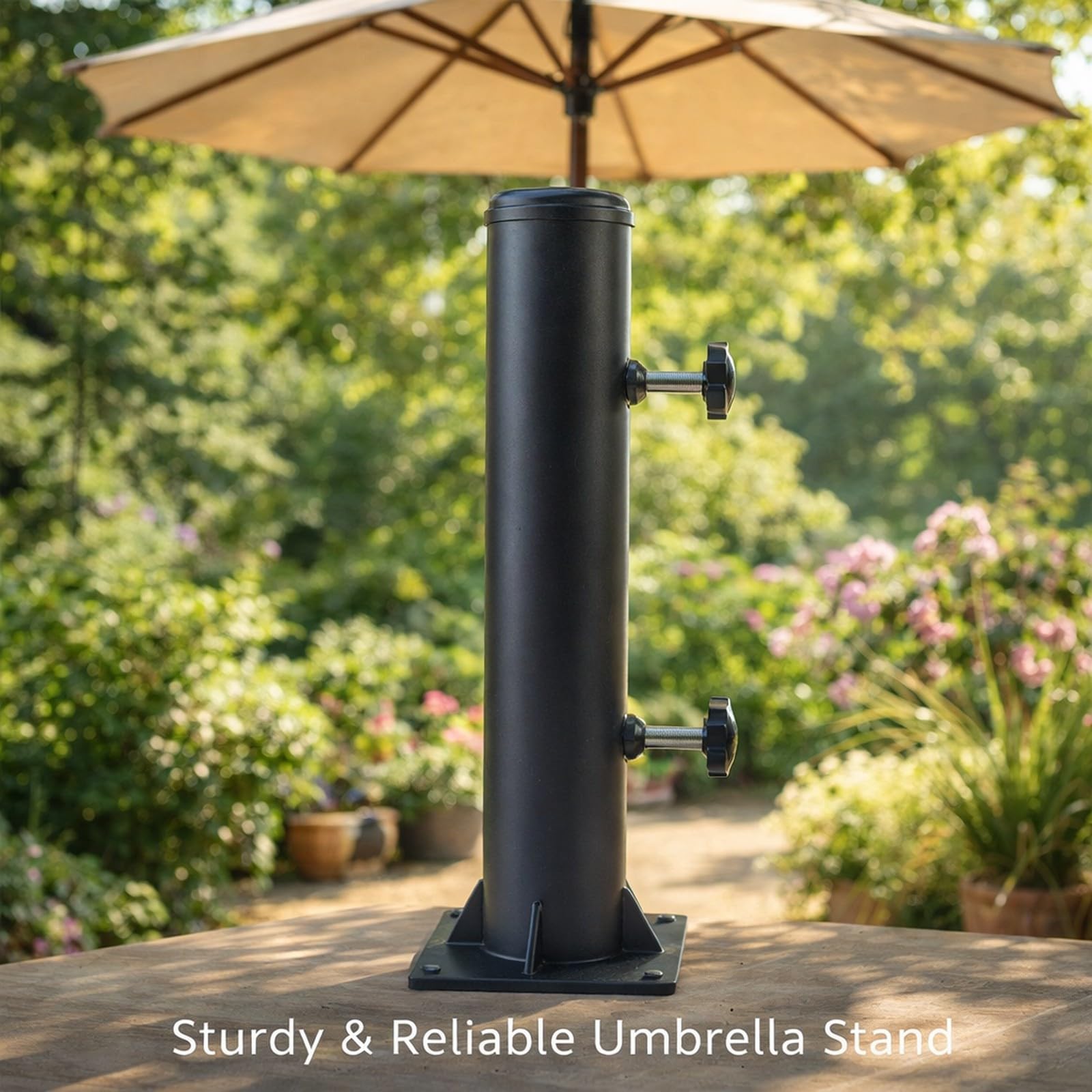 Metalowy uchwyt na wędkę i parasol, stabilna podstawa przeciwwiatrowa, uchwyt na parasol ogrodowy i wielofunkcyjny stojak na wędkę na patio i taras