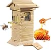 Self-Flow Hive Beehive Starter Kit,Flow Hive Beehive Starter Kit, with Observation Window & Honey Spout, with 4 Frames & 6 Trays for Garden Pollinators, Beginner-Friendly