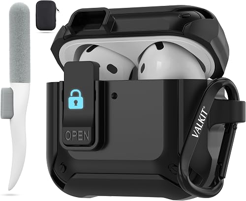 Valkit Funda compatible con Airpods de 4 generaciones con kit de limpieza, funda