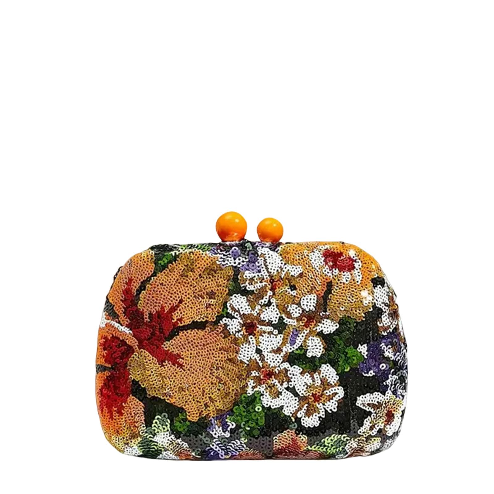 Clutch-Tasche Vintage -Pailletten Abendkleid Blumenmuster Kupplung Mini -Tasche - Perfekt Für Party, Hochzeit, Club, Abendessen-orange