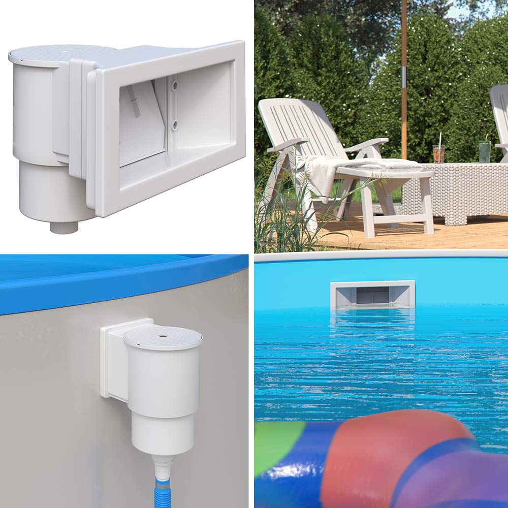 OK-Living Skimmer-Set Weiß 34cm - Poolskimmer Für Sauberes Wasser