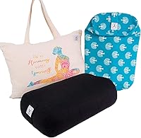 YOGAYO 100% Organic Cotton Yoga Bolster Pillow - Extra Washable Cover & Carry Bag for Restorative Yoga Support