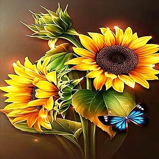 3 Pack Stamped Cross Stitch Kits,Sunflower Counted Cross Stitch Kits for Beginners Adults,Full Range of Cross-Stitch Stamped Kits Needlecrafts Arts and Crafts Embroidery for Decor,12"x16"