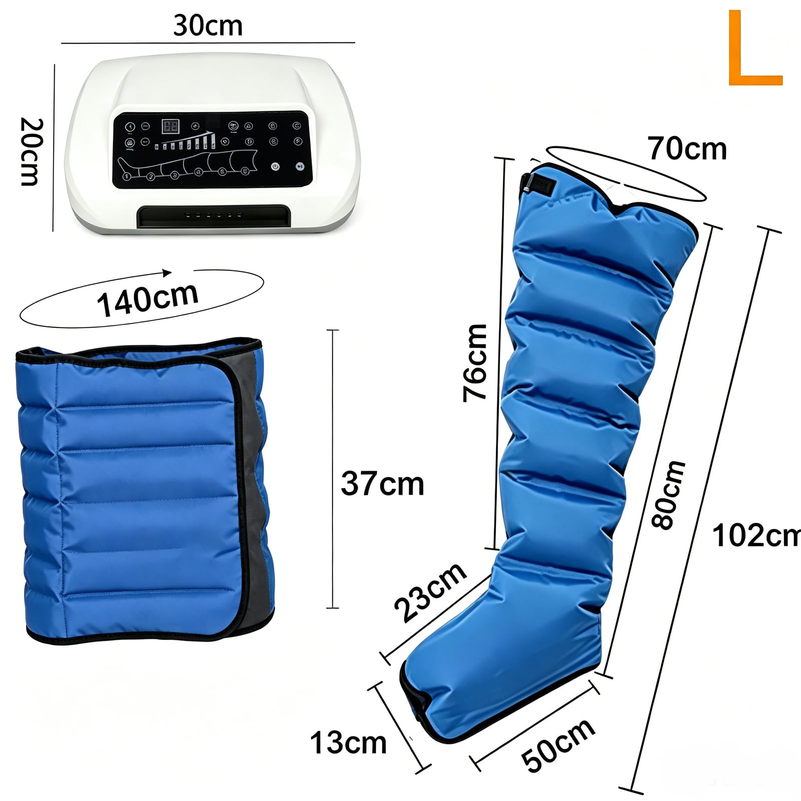 Pressoterapia per Casa, Massaggiatore Gambe Linfodrenante Timer Regolabile Elettrico Compressione Aria, Circolazione Sollievo Dolore Gambe Pesanti Lipedema Massaggio Profondo Trattamento Recupero