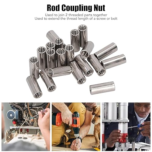 Miniatura 2 de Tuercas de acoplamiento de acero inoxidable M5, tuerca de conector hembra redonda para conexión