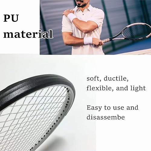 Miniatura 4 de VGEBY Cinta de raqueta, protector de raqueta de tenis de squash ampliado para equipo deportivo (negro)