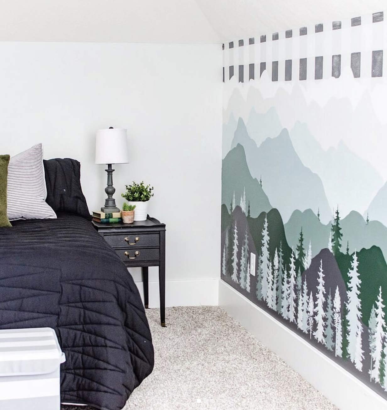 Mountain Pines Wall Stencil Kit – 5-Piece Reusable Stencils for Painting Walls – Pine Forest Design for Home Décor – Easy DIY Wall Makeover