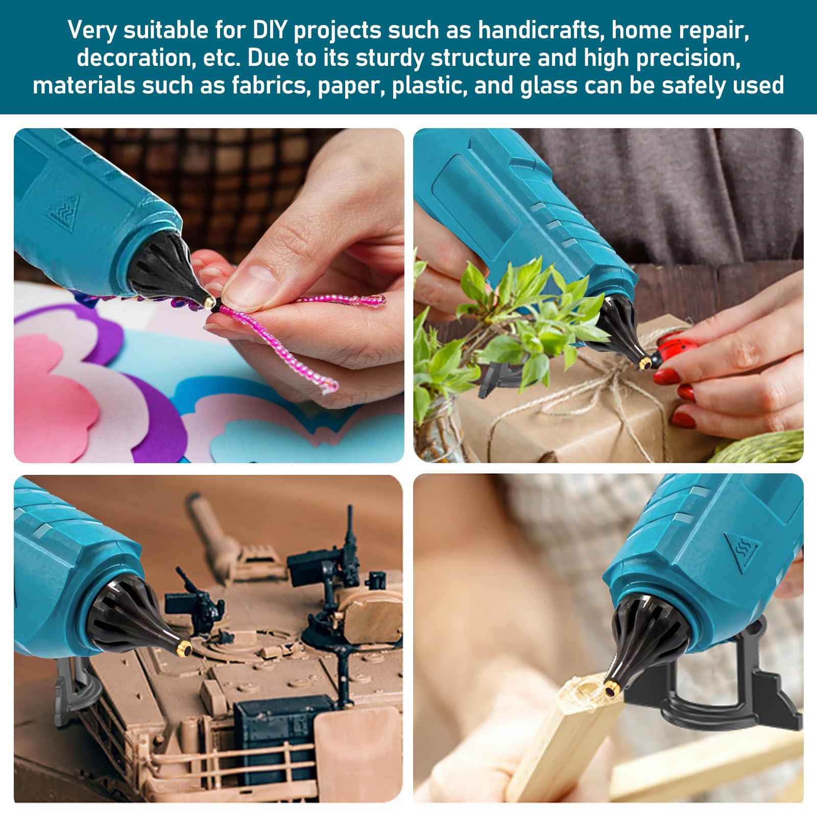 Pistola Colla A Caldo Senza Fili Ecarke - Compatibile Batterie Makita 18V - Con 20 Sticks Colla 11mm - Foto 4