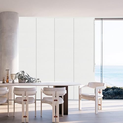 Miniatura 9 de Persiana opaca sin cordón, con panel corredizo de 4 o 6 rieles, persianas verticales para ventana corredera y puerta de patio, cortina de tela